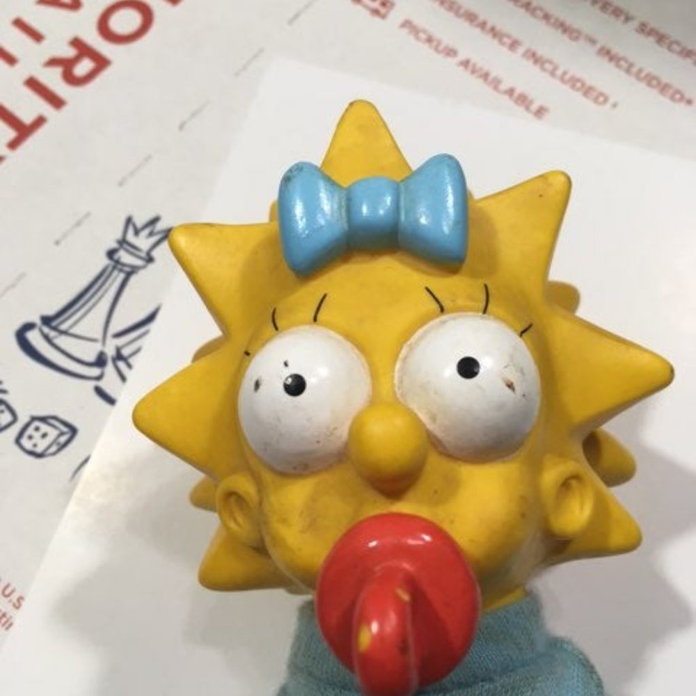 VINTAGE 1990 THE SIMPSONS MAGGIE TOY VINYL HEAD DOLL RETRO TOYS - Picture 3 of 10